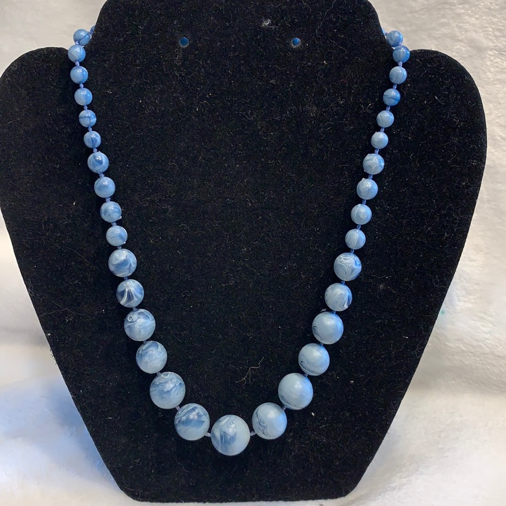 10/$10 Blue Marbleized 18" Lightweight Necklace.